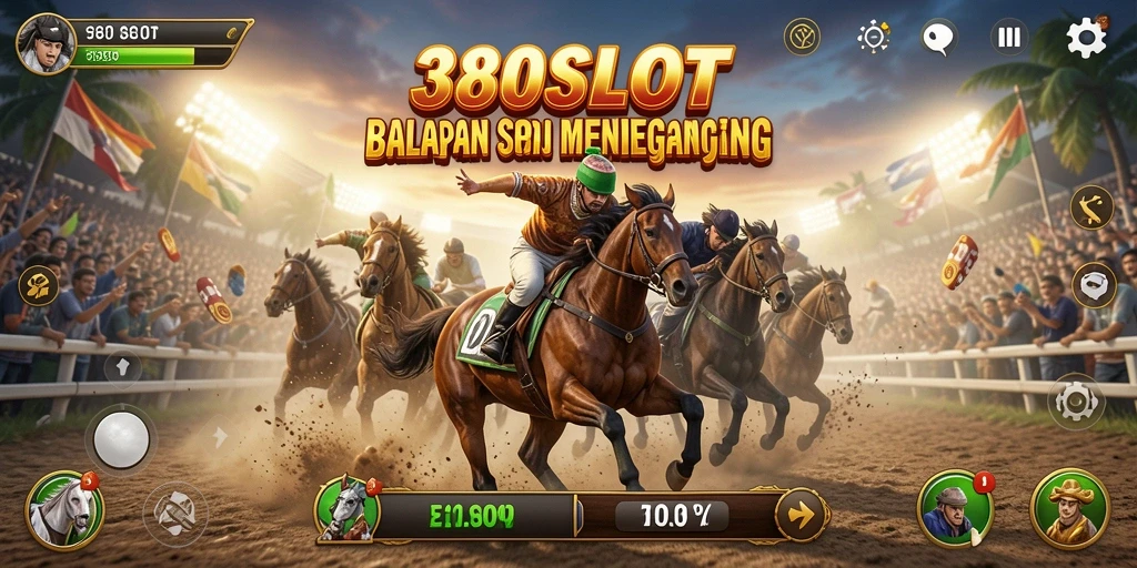 Tampilan gameplay Racing seru di 380SLOT dengan mobil cepat dan trek berliku.