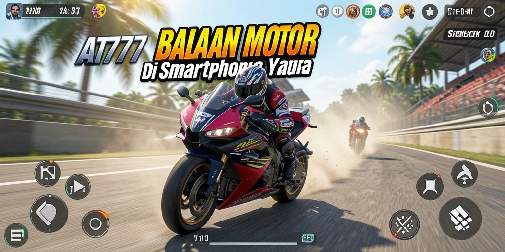 Tampilan gameplay balapan motor yang mendebarkan dan menantang.
