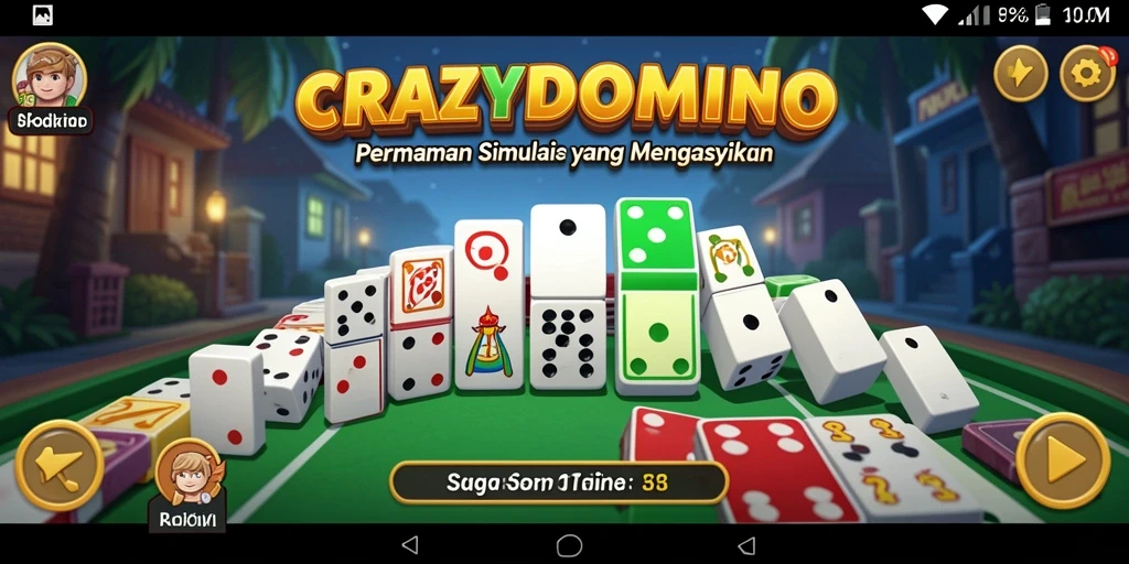 Tampilan gameplay menarik dari CRAZYDOMINO yang mengasyikkan.