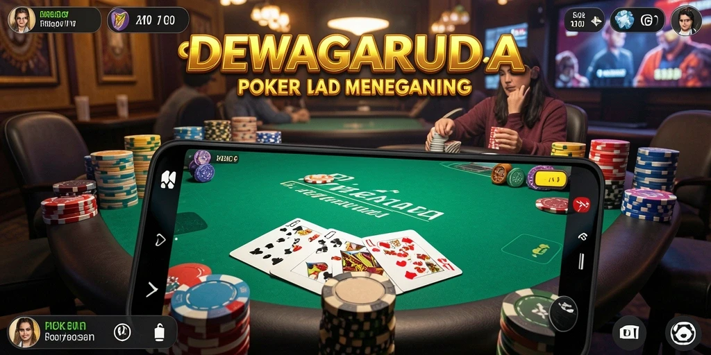 Gameplay Poker seru di DEWAGARUDA dengan pemain nyata.