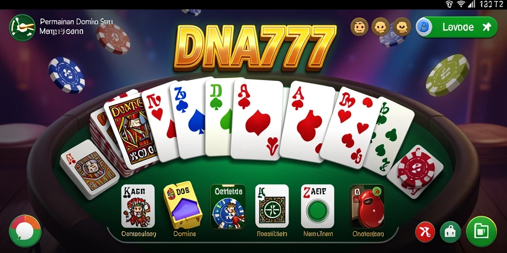Tampilan gameplay seru dalam permainan Domino DNA777.