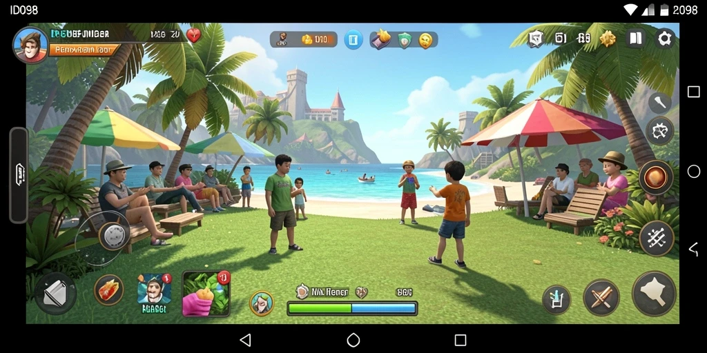 Tampilan gameplay menarik dalam ID098 dengan warna-warna cerah.