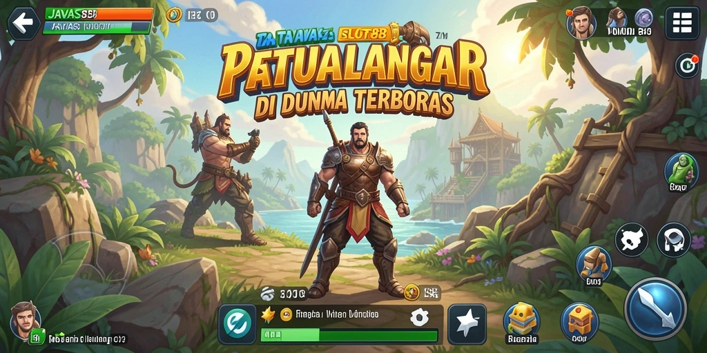 Tangkapan layar gameplay <strong>JAVASLOT88</strong> menampilkan dunia terbuka yang luas dan indah.
