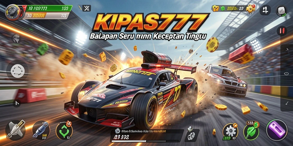 Tampilan seru gameplay KIPAS777 dengan aksi balapan cepat.