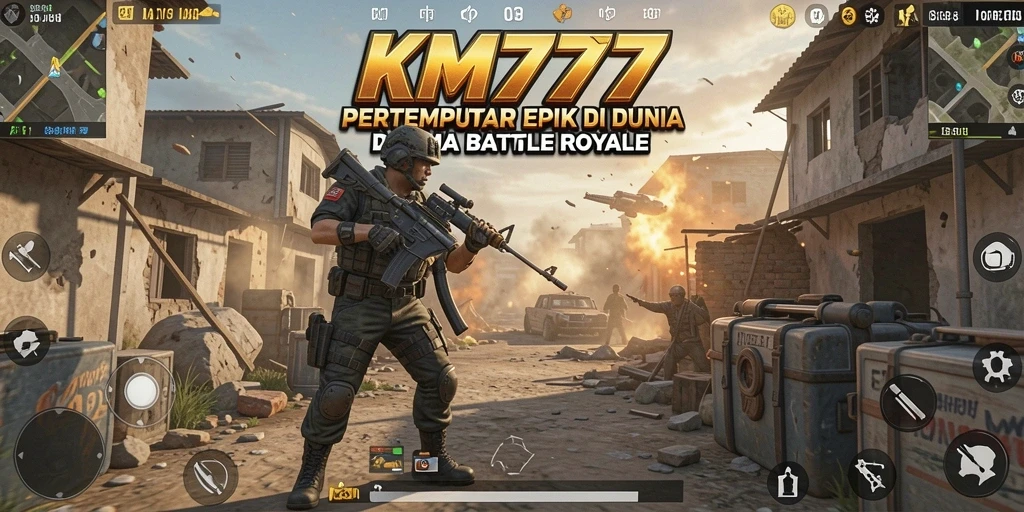 Gameplay seru KM777 dalam pertempuran Battle Royale.