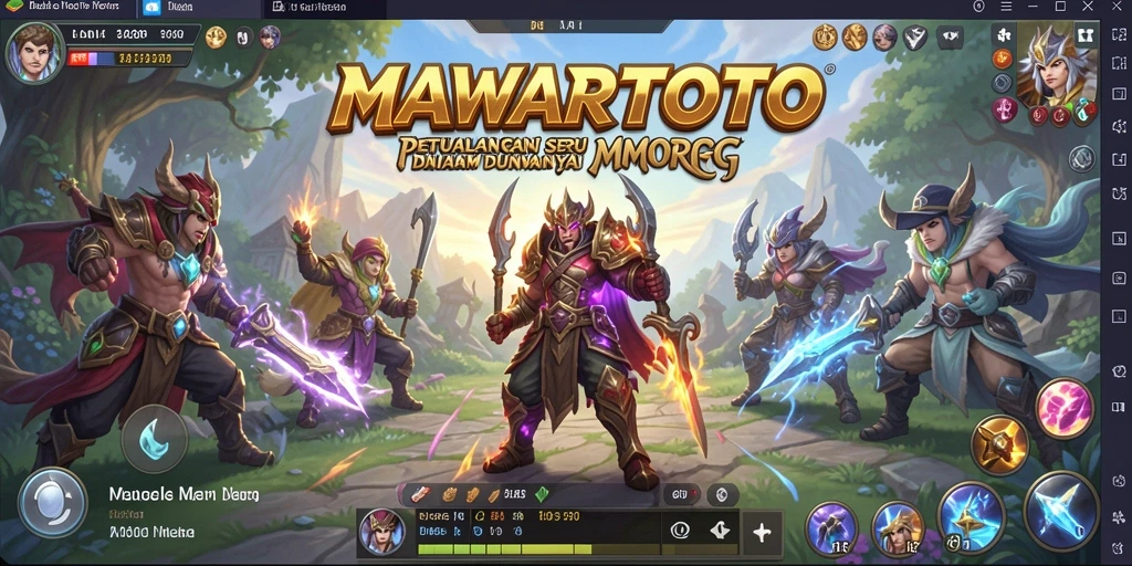 Screenshot gameplay MAWARTOTO menampilkan pertarungan seru antar karakter di dunia MMORPG.