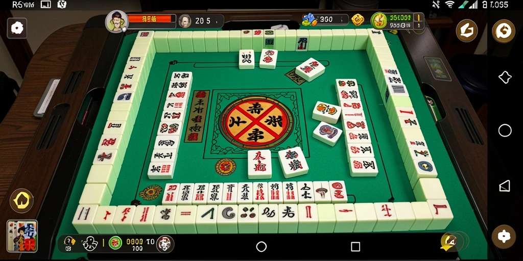 Tampilan gameplay seru dari RK55 dengan ubin Mahjong.