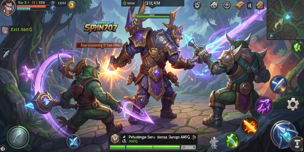 Tampilan screenshot SPIN707 menampilkan aksi pertempuran ARPG yang intens.