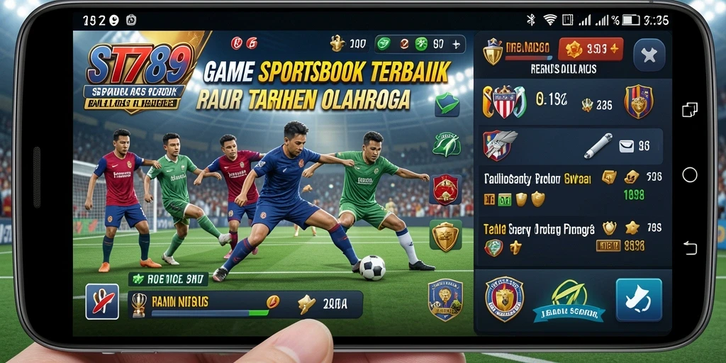 Screenshot dari gameplay ST789 menampilkan fitur taruhan olahraga.