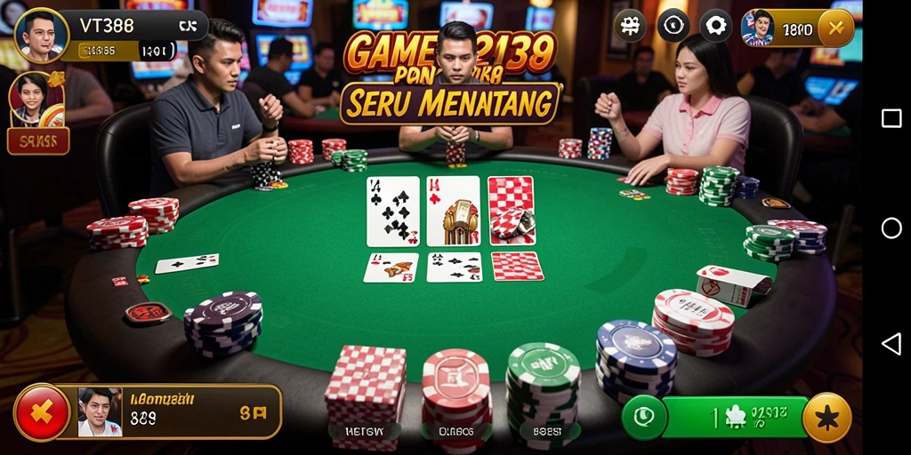 Screenshot gameplay VT38 menampilkan suasana Poker yang mendebarkan.