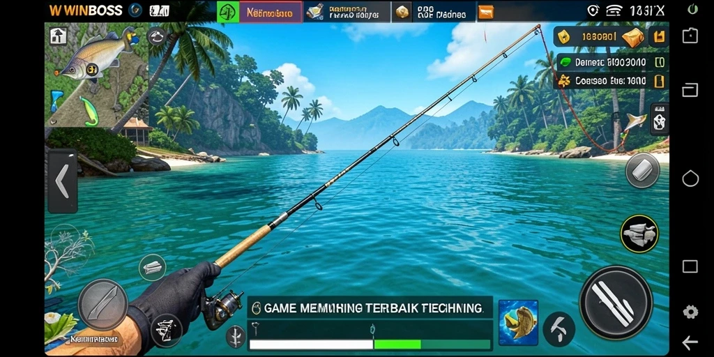 Gameplay menarik WINBOSS saat memancing di laut.