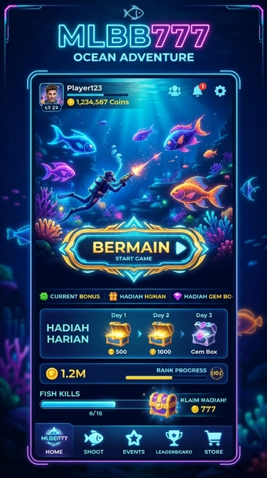 Tampilan antarmuka aplikasi mlbb777 yang user-friendly.